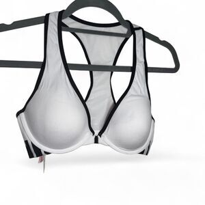 VS Pink White Racerback Push-Up Bra 34C NWT